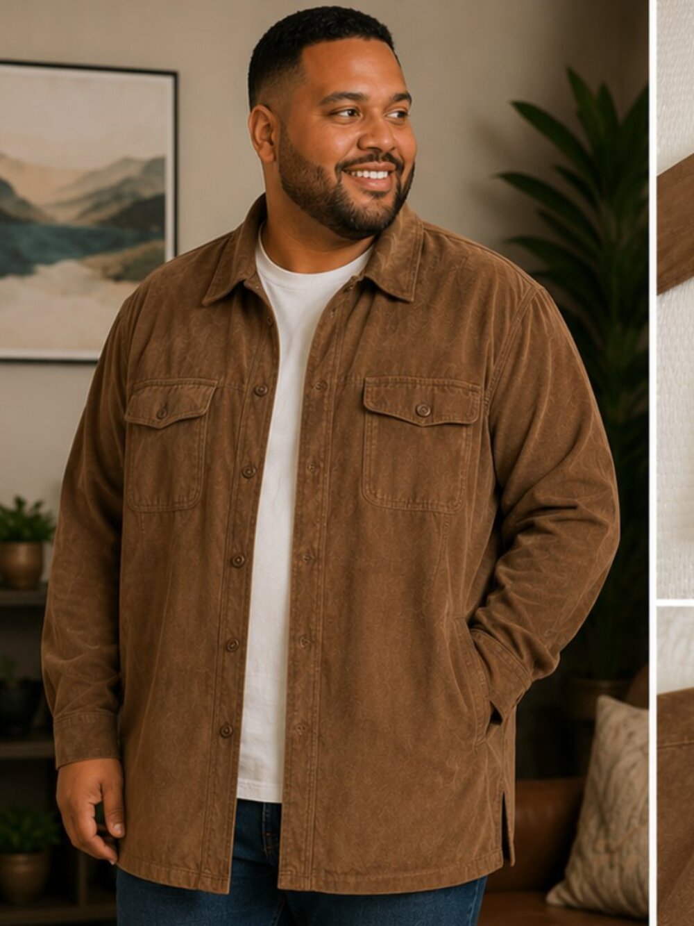 Harbor Bay Genuine Leather Suede Shirt Jacket | Men's 2XL-TALL